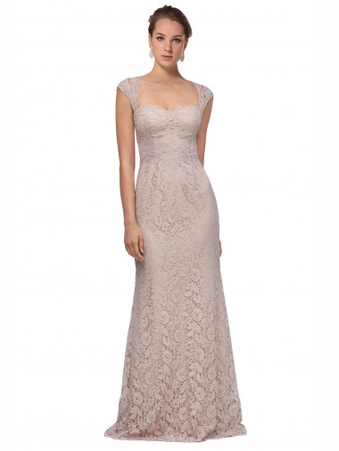 Sweetheart Neckline Cap Sleeves Lace Bridesmaid Dress / Prom Dress with Twist Glasgow
