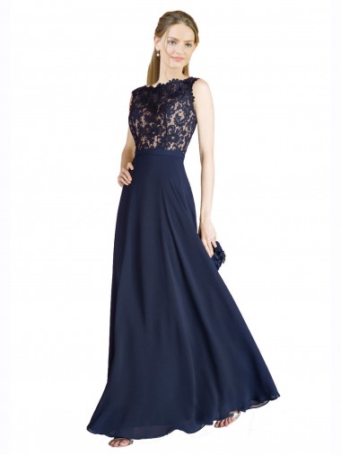 Bateaux Neckline A-Line Lace Bridesmaid Dress / Prom Dress with Top Nude Layer Glasgow