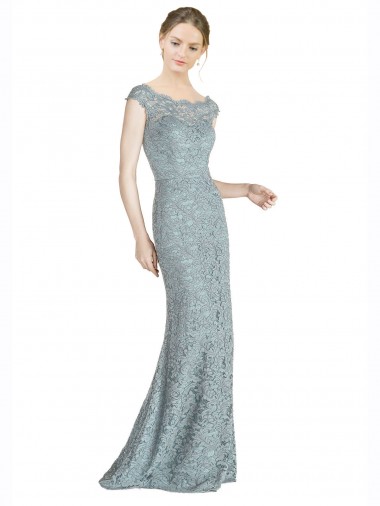 Off the Shoulder Mermaid Lace Bridesmaid Dress / Prom Dress with Cap Sleeves Glasgow