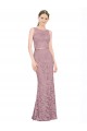 Sleeveless Crop Top High Neck Mermaid Lace Bridesmaid Dress / Prom Dress