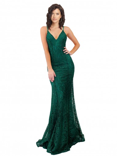 Black Tie Sleek Fishtail Shaped Long Lace Bridesmaid Dress / Prom Dress Glasgow