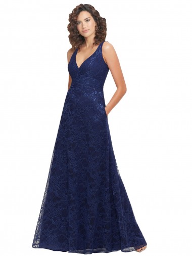 Chantilly Lace V-Neck Bridesmaid Dress Glasgow
