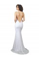 High Neck Backless Lace Wedding Dress with Plunging Low Back