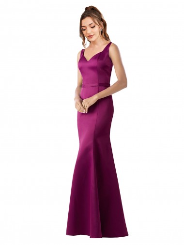 Fitted Sexy Open Back Formal Satin Bridesmaids Dress with Floral Details Glasgow