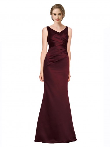 Figure Shaping Formal Satin Bridesmaid Dress / Prom Dress with Structured Pleats Glasgow