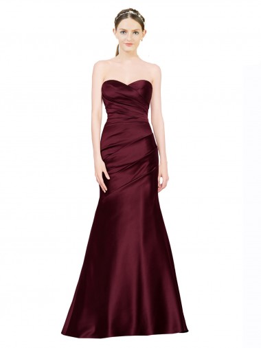 Mermaid Sweetheart Soft Formal Satin Bridesmaid Dress / Prom Dress with Pleats Glasgow