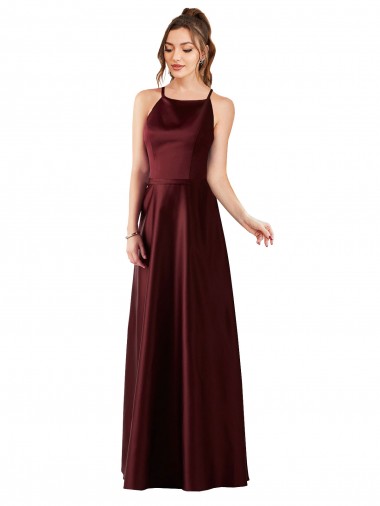 Sleek Satin Bridesmaids Dress with Pockets Glasgow