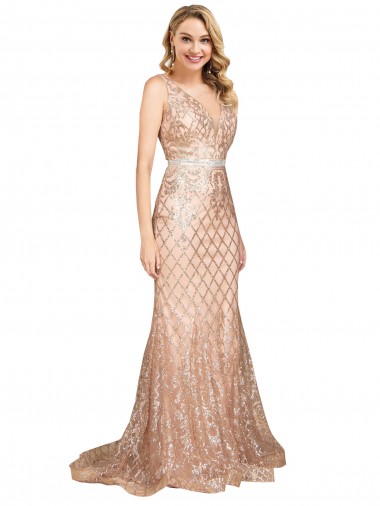 Sleek Long Mermaid Formal Sparkling Sequin Bridesmaid Dress / Prom Dress Glasgow