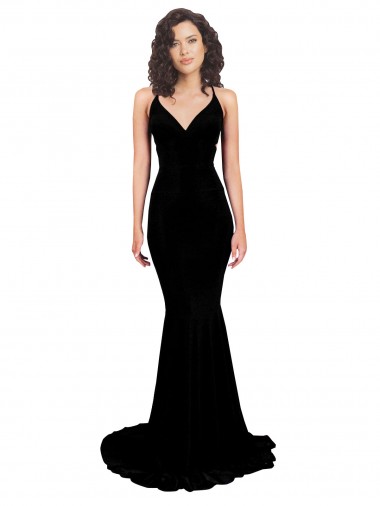 Fishtail Shaped V-Neck Open Back Formal Spandex Bridesmaid Dress / Prom Dress Glasgow