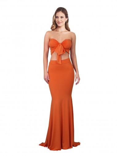 Strapless Bandeau Bodice Long Formal Spandex Bridesmaid Dress / Prom Dress Glasgow