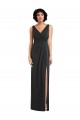 Draped Wrap Formal Maxi Spandex Bridesmaid Dress / Prom Dress with Front Slit