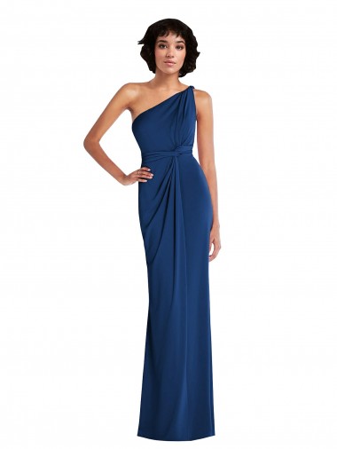 Grecian Inspired One Shoulder Twist Draped Maxi Spandex Bridesmaid Dress / Prom Dress Glasgow