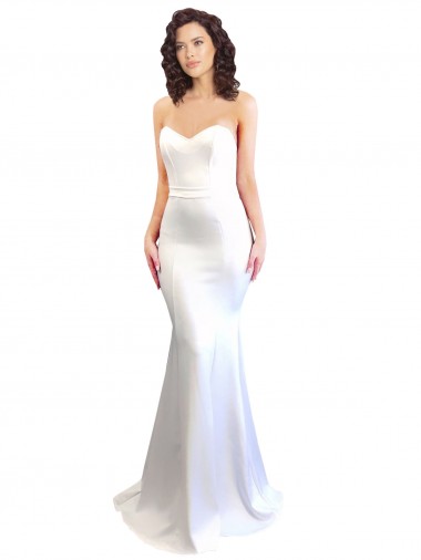 Sweetheart Strapless High Neck Long Formal Crepe Bridesmaid Dress / Prom Dress Glasgow