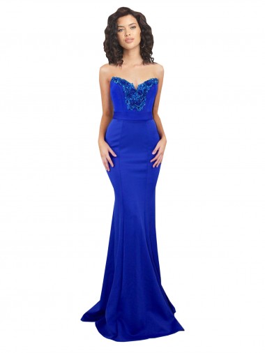 Sweetheart Flower Neckline High Neck Formal Crepe Bridesmaid Dress / Prom Dress Glasgow