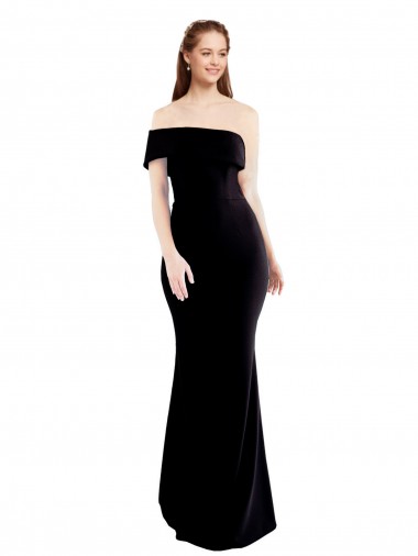 Asymmetrical Draped Off the Shoulder Banded Formal Crepe Bridesmaid Dress / Prom Dress Glasgow