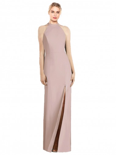 High Neck Cutout Halter Trumpet Bridesmaid Dress Glasgow