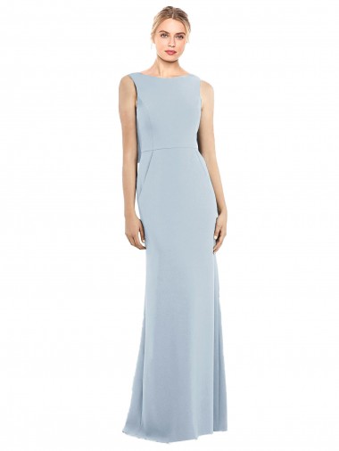 Draped Backless Crepe Bridesmaid Dress / Prom Dress with Pockets Glasgow