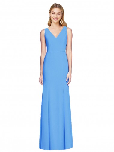 Flattering Trumpet Long Sleeveless Bridesmaid Dress / Prom Dress with Open Back Glasgow