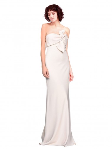 Strapless Crepe Fitted Bridesmaid Dress / Prom Dress with Twist Bow Glasgow