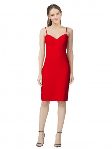 Sleeveless Sheath Sweetheart Neckline Formal Crepe Bridesmaid Dress / Prom Homecoming Dress Glasgow
