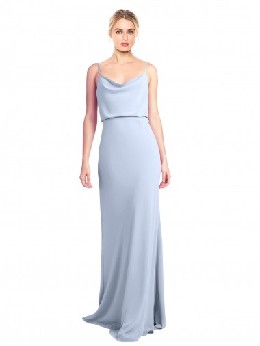Feminine Cowl Neck Slim Floor Length Stretch Formal Crepe Bridesmaid Dress / Prom Dress Glasgow