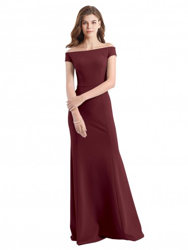 Off the Shoulder Fit and Flare Stretch Crepe Bridesmaid Dress / Prom Dress Glasgow