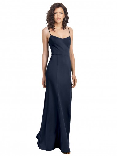 Fit and Flare Scoop Neck Long Sleeveless Stretch Formal Crepe Bridesmaid Dress / Prom Dress Glasgow