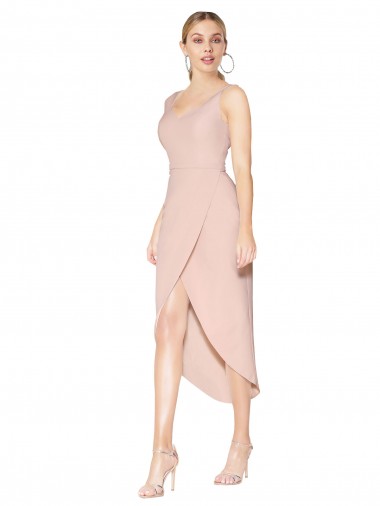 Knee Length Short Formal Crepe Bridesmaid Dress / Prom Dress Glasgow