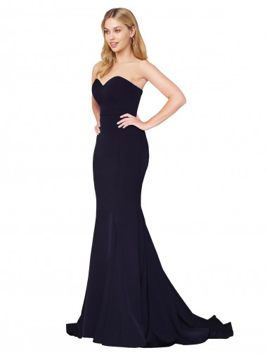 Sweetheart High Neck Sweep Train Sleeveless Formal Crepe Bridesmaid Dress / Prom Dress Glasgow