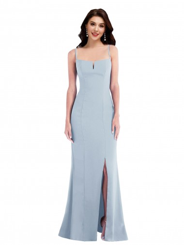 Flattering Trumpet Maxi Formal Crepe Bridesmaid Dress / Prom Dress with Front Slit Glasgow