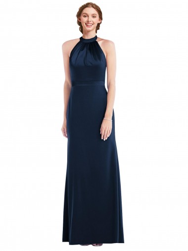 High Neck Open Back Long Maxi Bridesmaid Dress / Prom Dress Glasgow