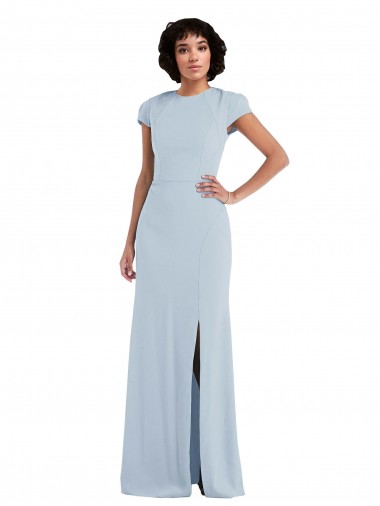 Cap Sleeve Cutout Tie Back Trumpet Bridesmaid Dress Glasgow