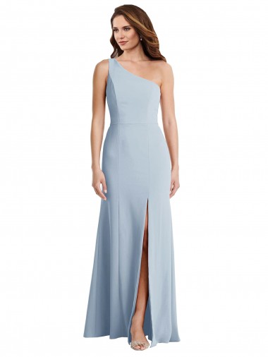 Bold One Shoulder Trumpet Maxi Formal Crepe Bridesmaid Dress / Prom Dress Glasgow