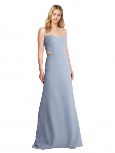 Feminine Scoop Neckline Long Crepe Slip Bridesmaid Dress / Prom Dress  Glasgow