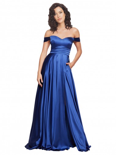 Ball Gown Off the Shoulder Sweetheart Formal Stretch Satin Bridesmaid Dress / Prom Dress Glasgow