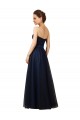 Elegant Lace and Tulle Long Strapless Bridesmaid Dress