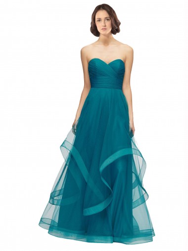 Sweetheart Tulle Bridesmaid Dress with Wide Waistband Glasgow