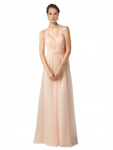 Sweetheart A-Line Tulle Bridesmaid Dress with Shirred Bodice Glasgow