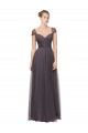 Sweetheart Neckline Long Tulle Bridesmaid Dress with Straps