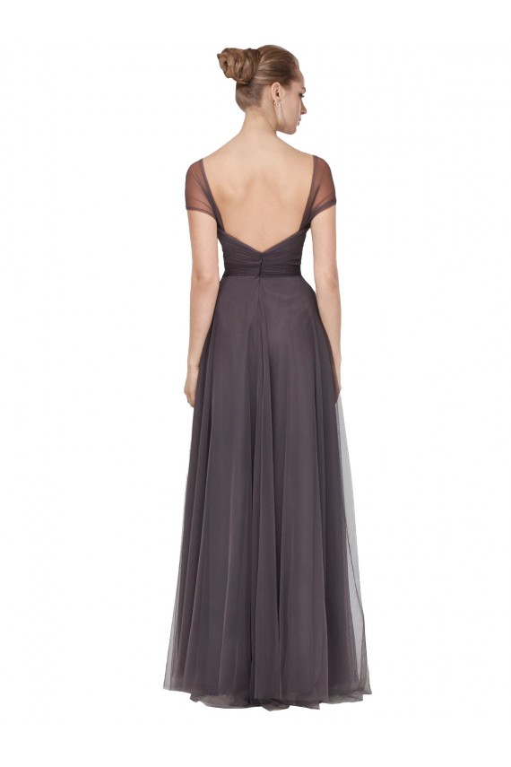 Sweetheart Neckline Long Tulle Bridesmaid Dress with Straps