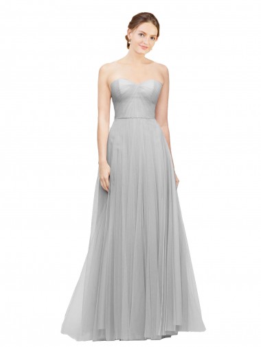 Long Twisted Sweetheart Neckline Tulle Bridesmaid Dress Glasgow