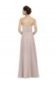 Long Strapless Tulle Bridesmaid Dress with Pleated Bodice