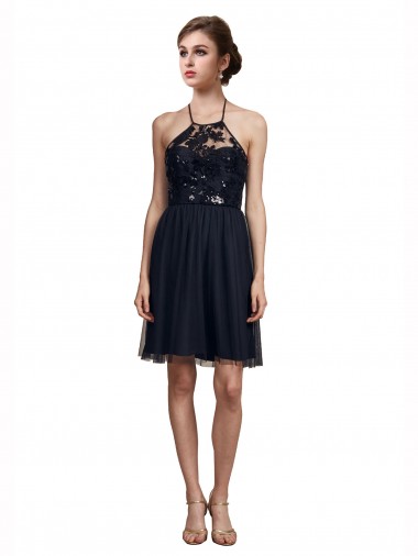 High Neck Illusion Bodice Bridesmaids Dress Glasgow