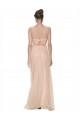 Long Tulle Bridesmaid Dress with Illusion Neck