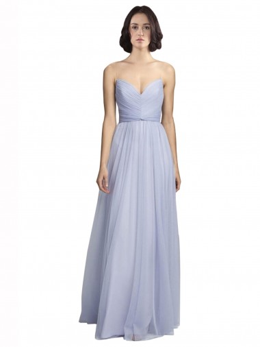 Spaghetti Strap Tulle Bridesmaids Dress with Ruched Bodice Glasgow