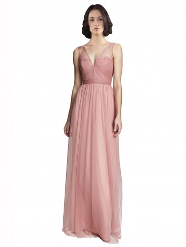 V-Neck Illusion Tulle Bridesmaids Dress Glasgow