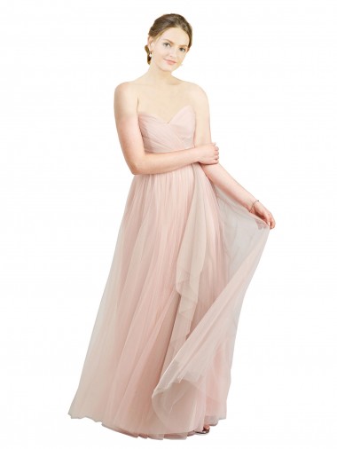 Long Floor Length Sweetheart Pleated Tulle Bridesmaid Dress Glasgow
