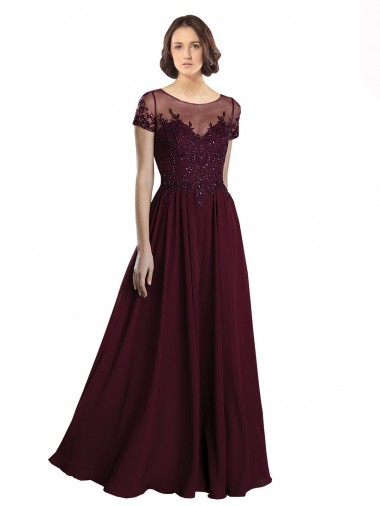 Full Length Beaded and Embroidered Tulle Bodice Long Chiffon Bridesmaid Dress Glasgow