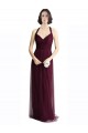 Long Tulle Bridesmaid Dress with Criss-Cross Bodice and Self Straps