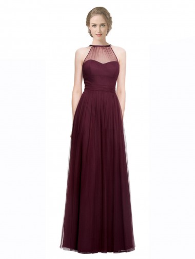 Full Length Soft Tulle Spaghetti Strap Bridesmaid Dress Glasgow